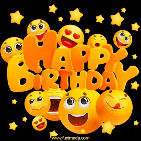 funny happy birthday emoji gif|cute happy birthday gif.